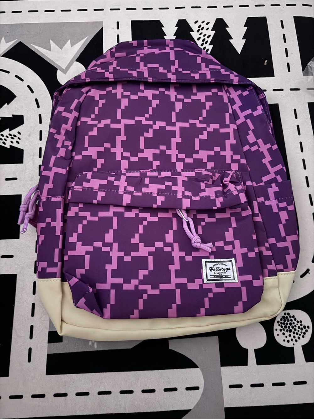 Minecraft Purple Backpack Kids Girls Boys School Bag Gaming Bookbag Travel 30L